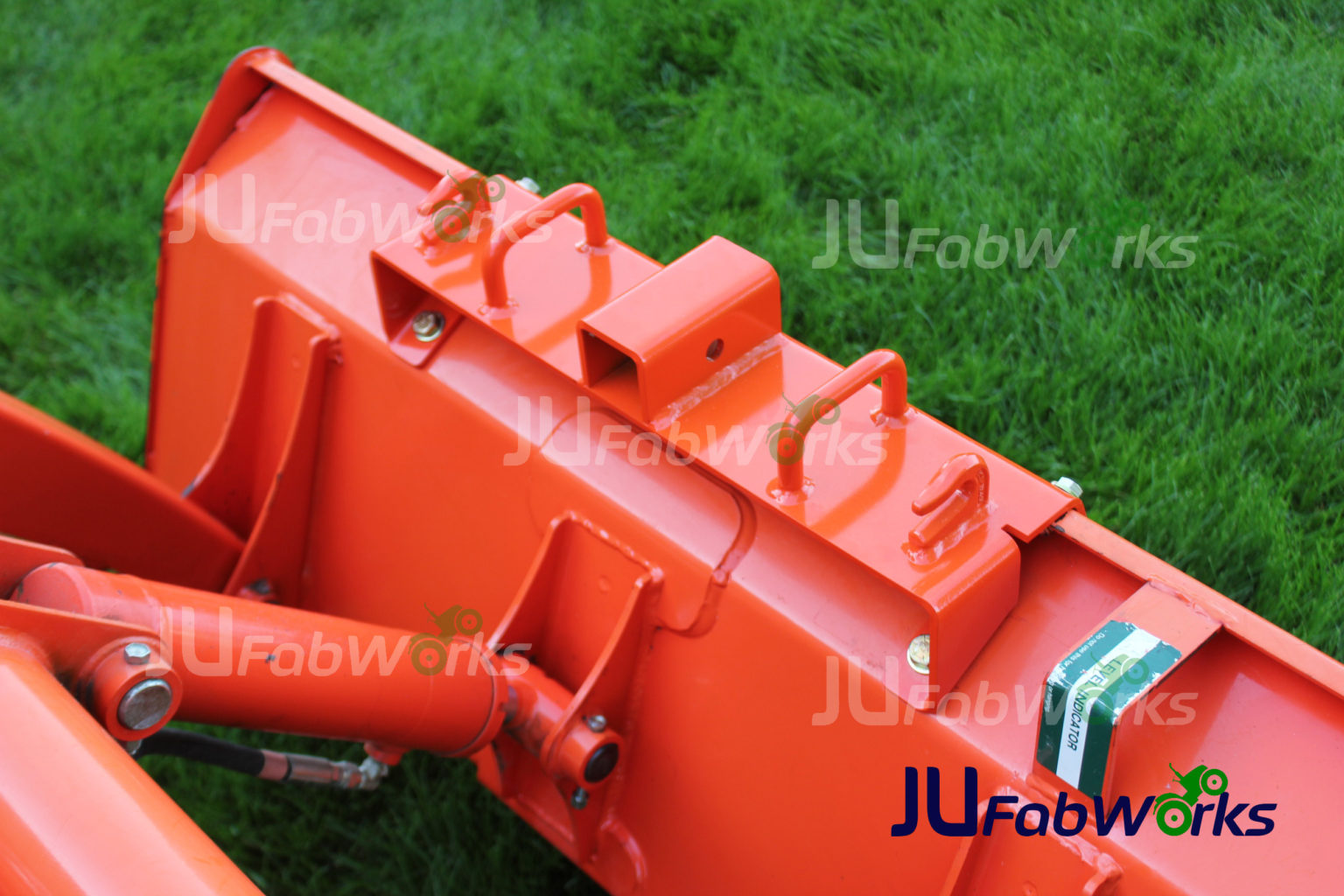 JU FabWorks Bolt-On Grab Hooks, Plates For Kubota Bucket