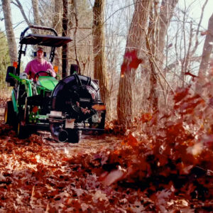 Leaf Blower Mounted on John Deere 1025R Tractor