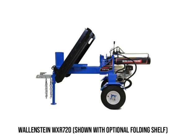 Wallenstein WXR720 Log Splitter, Side View Shown with Optional Folding Shelf