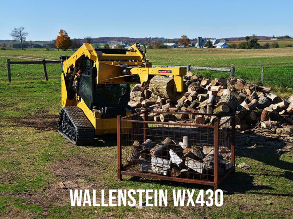 Wallenstein WX430 Log Splitter for Skid Steers, In Use