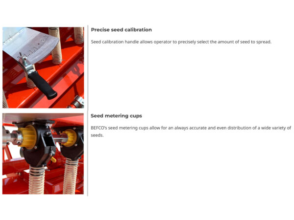 Precision Metering and Seed Cups on BEFCO SRT Seeder