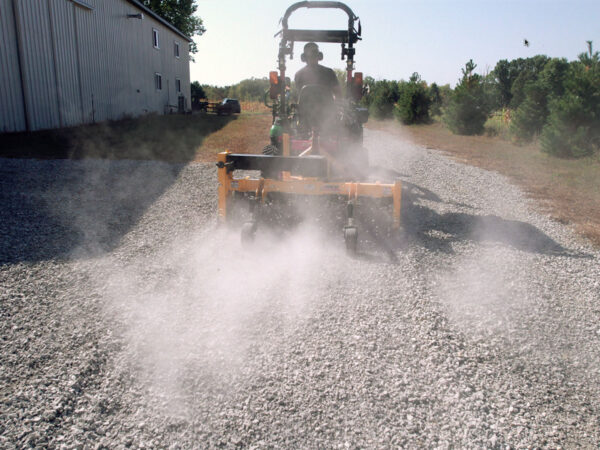 Nortec Raptor Compact Power Rake on Gravel Drive