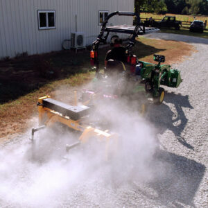 Nortec Raptor Compact Power Rake on Gravel Drive