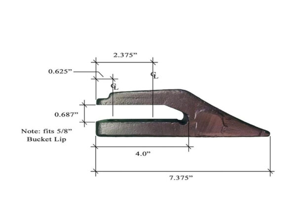 Mega Wrecker Digging Teeth Profile Dimensions